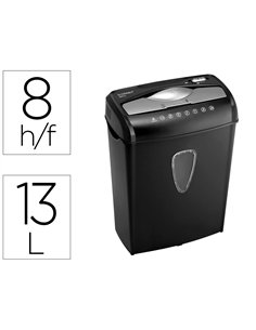 Destructeur q-connect q8ccc automatique coupe croisée 5.6x47mm a4 détruit agrafes trombones cb 13l 306x171x425mm 4.17kg.