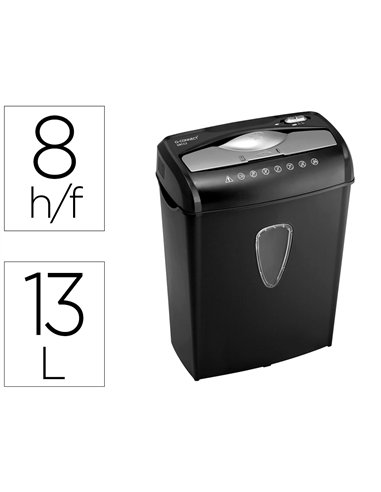 Destructeur q-connect q8ccc automatique coupe croisée 5.6x47mm a4 détruit agrafes trombones cb 13l 306x171x425mm 4.17kg.