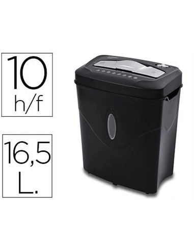 Destructeur q-connect kf17974 capacite 10 feuilles detruit agrafes clips agrafes et cartes capacite 16,5l.
