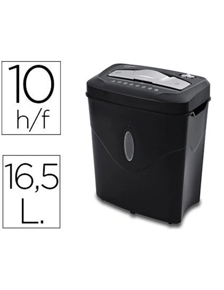 Destructeur q-connect kf17974 capacite 10 feuilles detruit agrafes clips agrafes et cartes capacite 16,5l.
