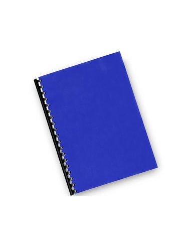 Plat couverture q-connect pvc 180 microns a4 relieurs spirales peignes anneaux coloris bleu boîte 100 unités.