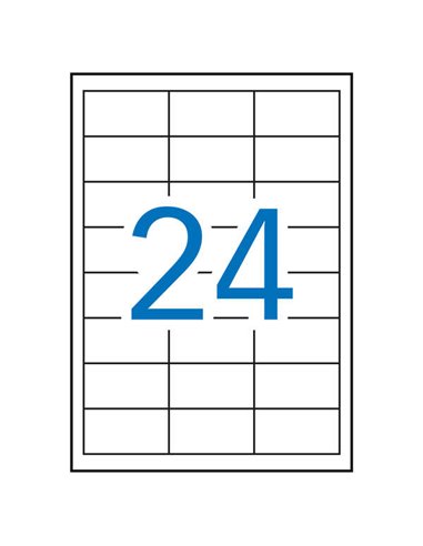 Lot de 480 étiquettes Apli en polyester résistant aux intempéries 64,6 x 33,8 mm - 20 feuilles x 24 étiquettes - Adhésif permane