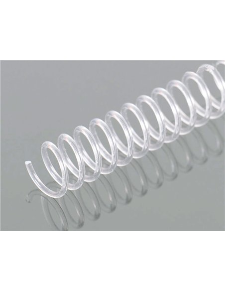 Spirale q-connect plastique transparent relieur pas 32 5:1 60f calibre 1.8mm diamètre 10mm boîte 100 unités.