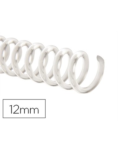 Spirale q-connect plastique transparent relieur pas 32 5:1 80f calibre 1.8mm diamètre 12mmboîte 100 unités.