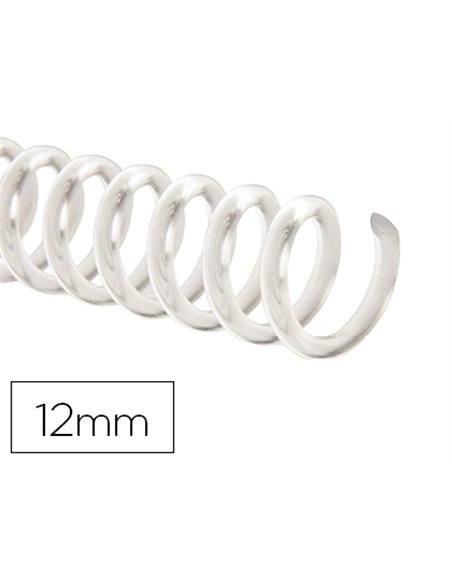 Spirale q-connect plastique transparent relieur pas 32 5:1 80f calibre 1.8mm diamètre 12mmboîte 100 unités.