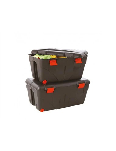 Malle rangement tremblay couvercle declipsable 2 roulettes capacite 110l 85x48x39cm.
