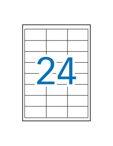 Pack de 2 400 étiquettes rectangulaires Apli 64,6 x 33,8 mm - 100 feuilles x 24 étiquettes - Adhésif permanent - Bords droits - 