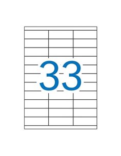 Pack Apli de 3 300 étiquettes rectangulaires 70 x 25,4 mm - 100 feuilles de 33 étiquettes - Adhésif permanent - Bords droits - B