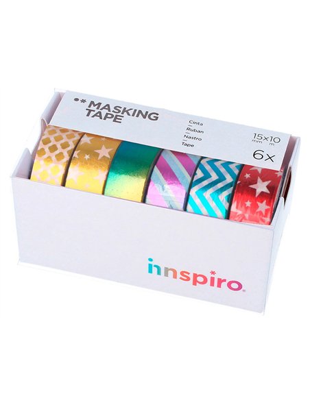Set de 10 rubans masking tape washi serie monochrome basique.