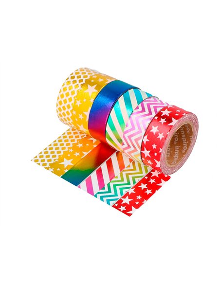 Set de 10 rubans masking tape washi serie monochrome basique.