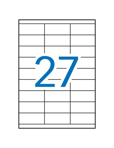 Pack de 2 700 étiquettes rectangulaires Apli 70 x 30 mm - 100 planches de 27 étiquettes - Adhésif permanent - Bords droits - Bla