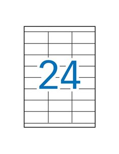 Pack de 2 400 étiquettes rectangulaires Apli 70 x 35 mm - 100 feuilles x 24 étiquettes - Adhésif permanent - Bords droits - Coul