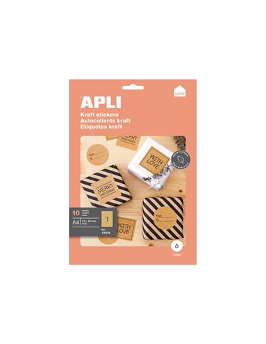 Etiquette apli kraft jet d encre 210x297mm paquet de 10 feuilles.