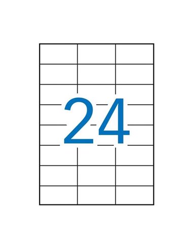 Pack de 2 400 étiquettes rectangulaires Apli 70 x 37 mm - 100 planches de 24 étiquettes - Adhésif permanent - Bords droits - Bla