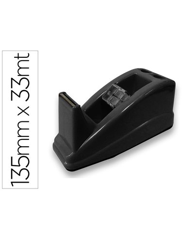 Devidoir de comptoir de ruban adhesif pour rouleau de 33m 135x58x60 mm coloris noir.
