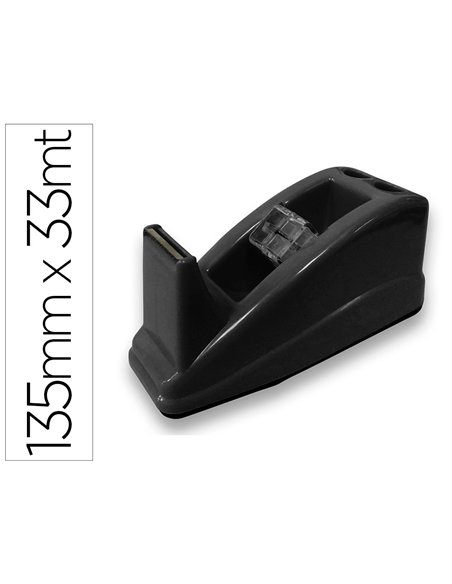 Devidoir de comptoir de ruban adhesif pour rouleau de 33m 135x58x60 mm coloris noir.