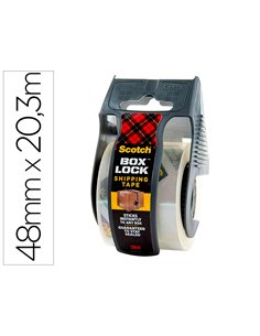 Ruban adhesif scotch box lock extra fort 48mm x 20,3m transparent.