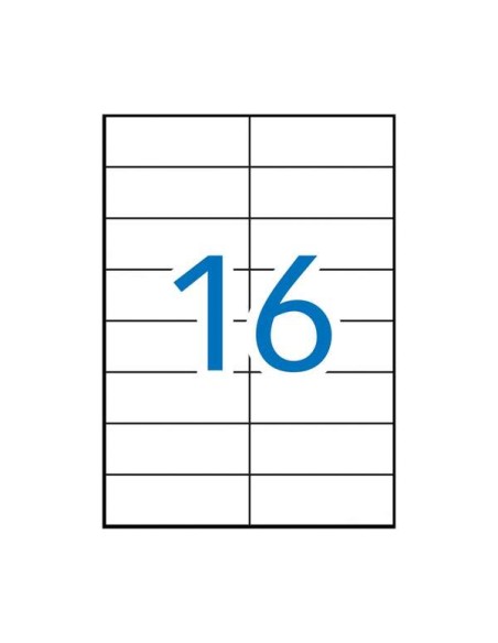 Pack Apli de 1 600 étiquettes rectangulaires 105 x 37 mm - 100 planches de 16 étiquettes - Adhésif permanent - Bords droits - Bl