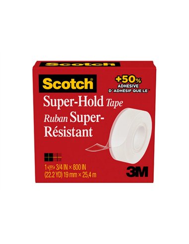 Ruban adhesif scotch super hold 1 rouleau 19mm x 25,4m.