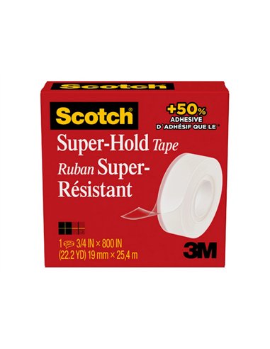 Ruban adhesif scotch super hold 1 rouleau 19mm x 25,4m.
