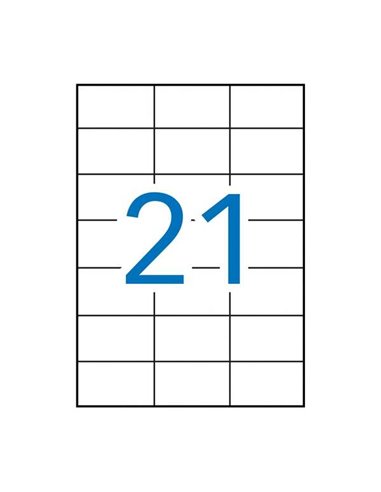 Pack de 2 100 étiquettes rectangulaires Apli 70 x 42,4 mm - 100 feuilles de 21 étiquettes - Adhésif permanent - Bords droits - B