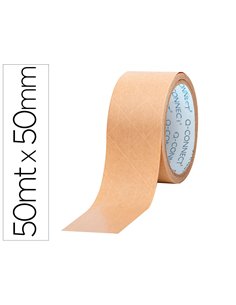 Ruban adhesif q-connect pour emballage kraft renforce 50mx50mm.