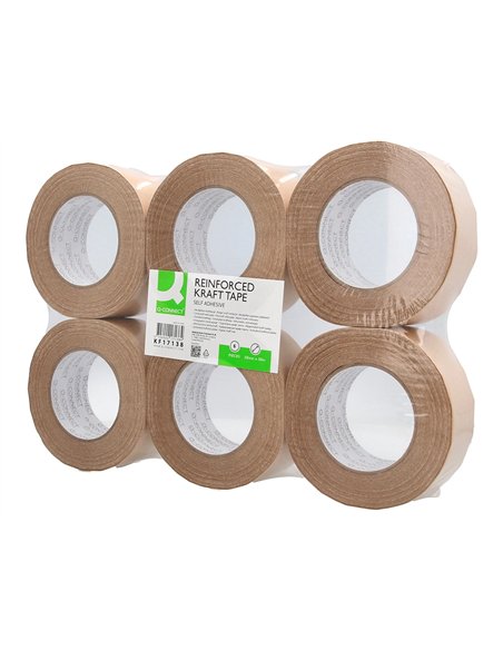 Ruban adhesif q-connect pour emballage kraft renforce 50mx50mm.