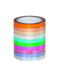 Lot mini rubans folia 3mmx5m 170g dorure hotfoil uni 10 unites coloris assortis.