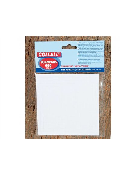 Pastille adhesive innspiro mousse double face effet 3d objets legers 50x50x2mm etui de 400 unites.