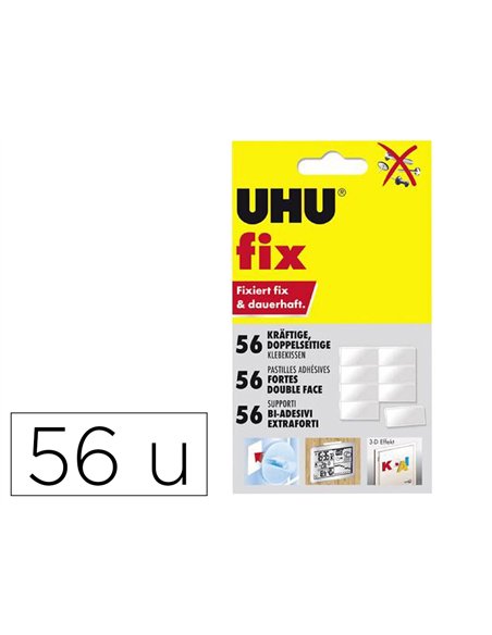 Patafix uhu double face mousse etui de 56 pastilles.