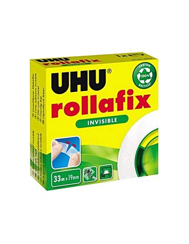 Ruban adhesif uhu rollafix invisible 19mmx33m.
