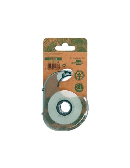 Mini devidoir liderpapel ecouse 100% plastique recycle pour ruban adhesif 33 mm x 19 mm.
