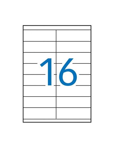 Pack de 1 600 étiquettes rectangulaires Apli 105 x 35 mm - 100 planches de 16 étiquettes - Adhésif permanent - Bords droits - Bl