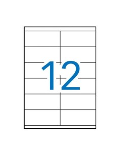 Pack de 1 200 étiquettes rectangulaires Apli 105 x 48 mm - 100 feuilles de 12 étiquettes - Adhésif permanent - Bords droits - Co