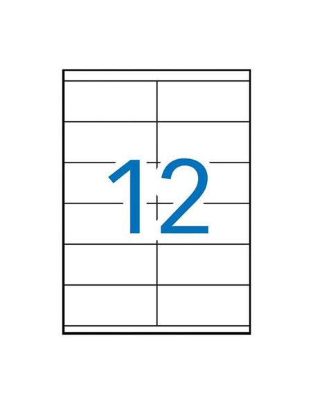 Pack de 1 200 étiquettes rectangulaires Apli 105 x 48 mm - 100 feuilles de 12 étiquettes - Adhésif permanent - Bords droits - Co