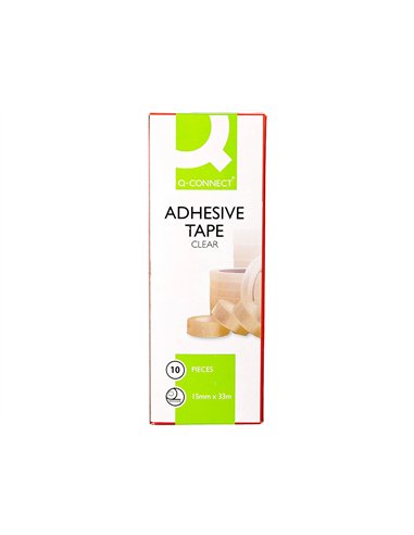Ruban adhésif q-connect économique résistant transparent 15mmx33m.