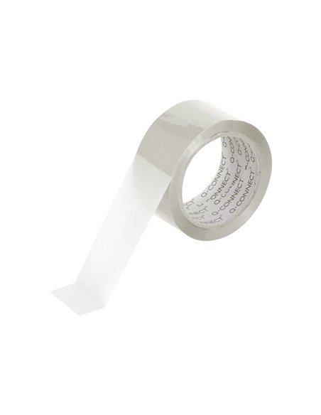 Ruban adhesif q-connect polypropylene 60 microns sans solvant recyclable silencieux 50mmx66m coloris transparent.