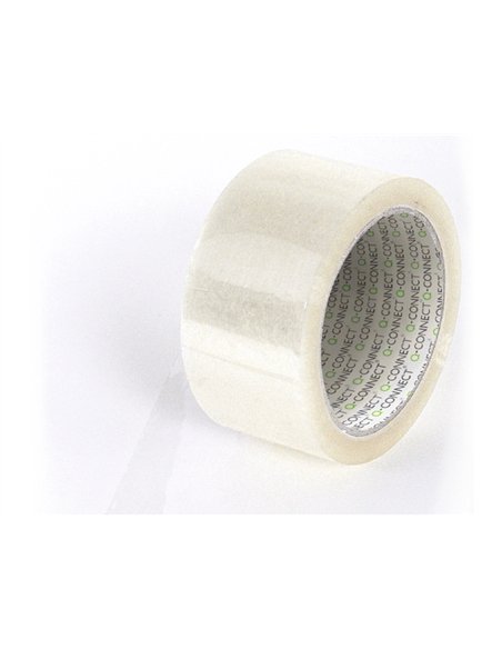 Ruban adhesif q-connect polypropylene 60 microns sans solvant recyclable silencieux 50mmx66m coloris transparent.