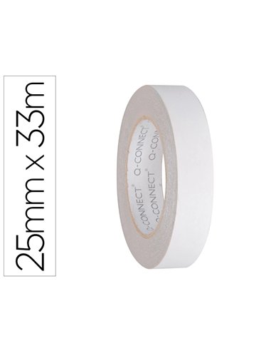 Ruban adhésif q-connect double face multiples fixations différents types surfaces 25mmx33m.