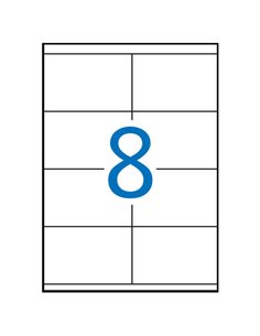 Lot de 800 étiquettes blanches permanentes Apli 105 x 70 mm - 100 feuilles x 8 étiquettes