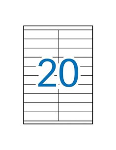 Pack de 2 000 étiquettes rectangulaires Apli 105 x 29 mm - 100 feuilles de 20 étiquettes - Adhésif permanent - Bords droits - Bl