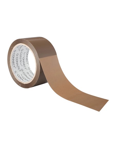 Ruban adhesif q-connect polypropylene 100mx50mm pour un emballage silencieux coloris havane.