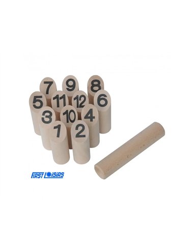 Jeux de kermesse jeu d quilles nordiques de 1 a 12 jeu interieur ou exterieur 12 quilles 1 baton bois.