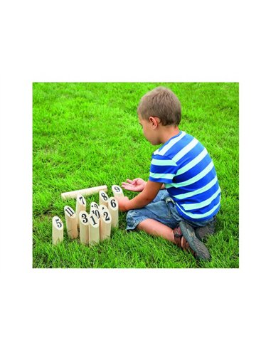 Jeux de kermesse jeu d quilles nordiques de 1 a 12 jeu interieur ou exterieur 12 quilles 1 baton bois.