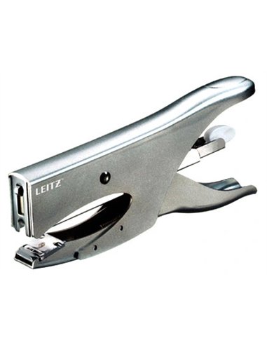 Pince à agrafer leitz 5549 métal ergonomique 60x28x190mm 40f agrafes 24/8 coloris argent.