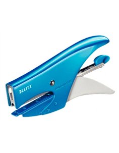 Pince à agrafer leitz 5531 wow métal 82x24x160mm 15f agrafes n.10 coloris bleu métallisé.