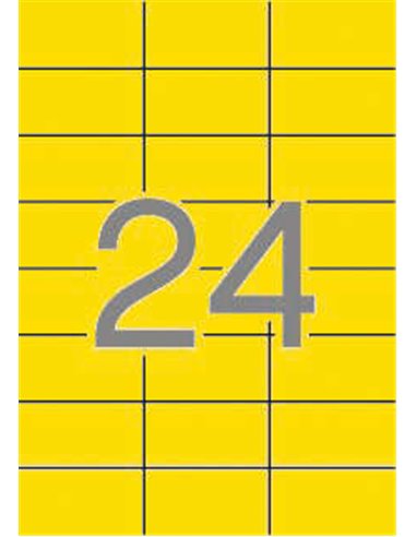 Pack de 480 étiquettes rectangulaires Apli 70 x 37 mm - 20 feuilles x 24 étiquettes - Adhésif permanent - Bords droits - Couleur