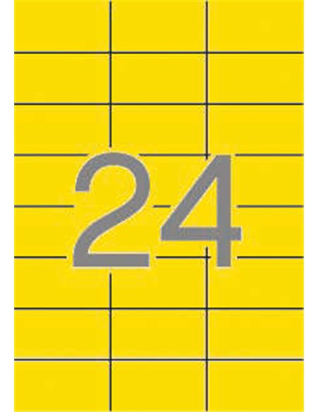 Pack de 480 étiquettes rectangulaires Apli 70 x 37 mm - 20 feuilles x 24 étiquettes - Adhésif permanent - Bords droits - Couleur