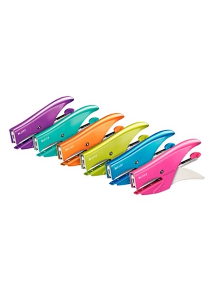 Pince à agrafer leitz 5531 wow métal 82x24x160mm 15f agrafes n.10 coloris assorties.