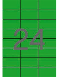 Étiquettes vertes permanentes Apli 70,0 x 37,0 mm, 20 feuilles